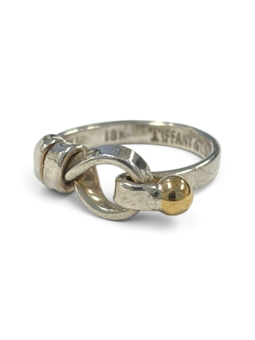 Tiffany & Co 18k 925 Hook & Eye Ring Silver